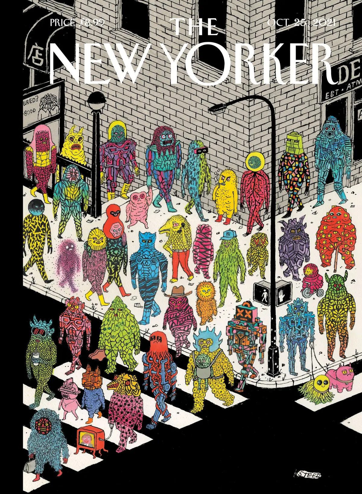 Обложка The New Yorker, 25 октября 2021: Чудовища и красавицы, художник Эдвард Стид