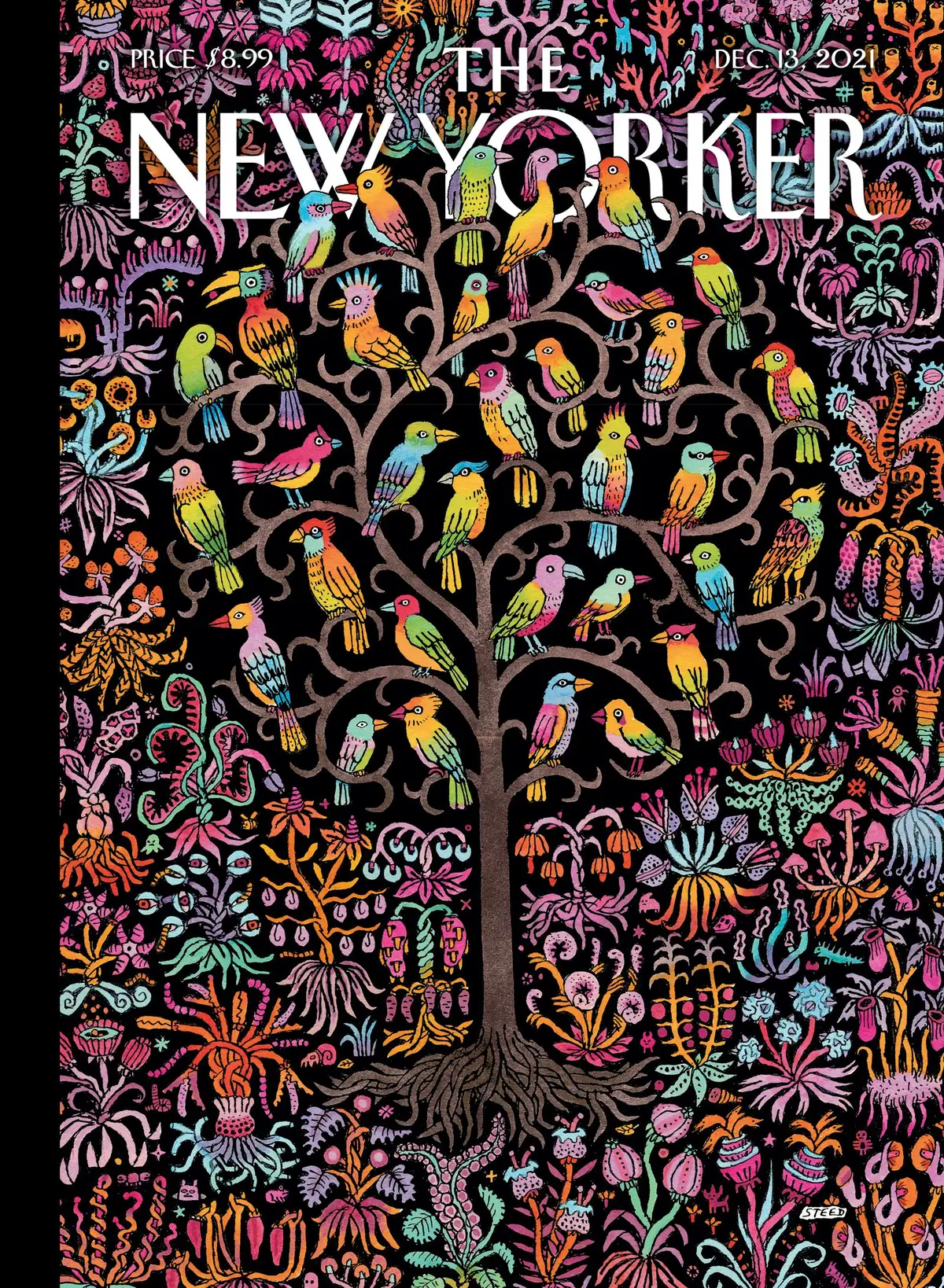 Обложка The New Yorker, 13 декабря 2021: Зачарованный сад, художник Эдвард Стид