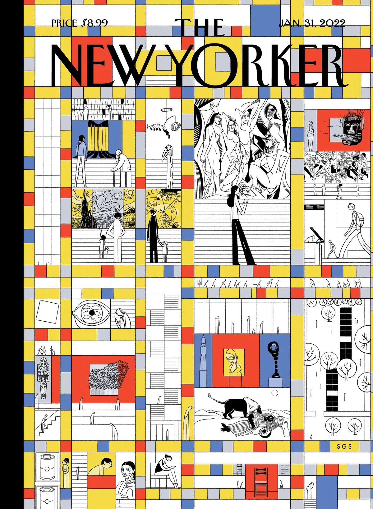 Обложка The New Yorker, 31 января 2022: Современная жизнь, художник Серхио Гарсия Санчес