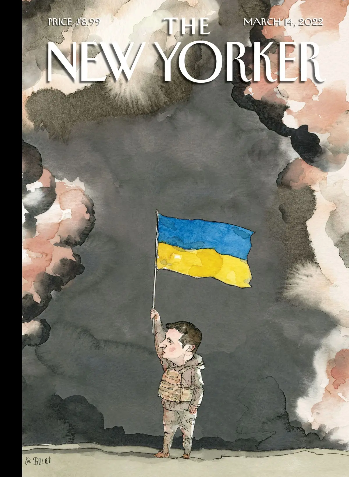 Обложка The New Yorker, 14 марта 2022: Стойкость, художник Барри Блитт