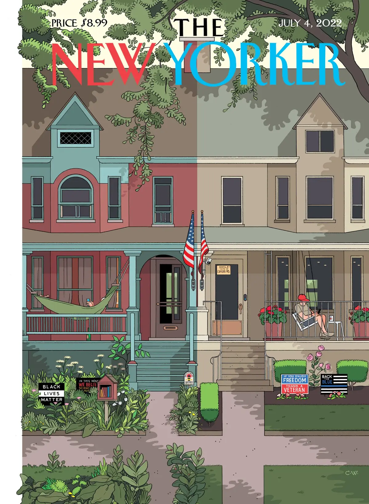 Обложка The New Yorker, 4 июля 2022: Разделённый дом, художник Крис Уэр