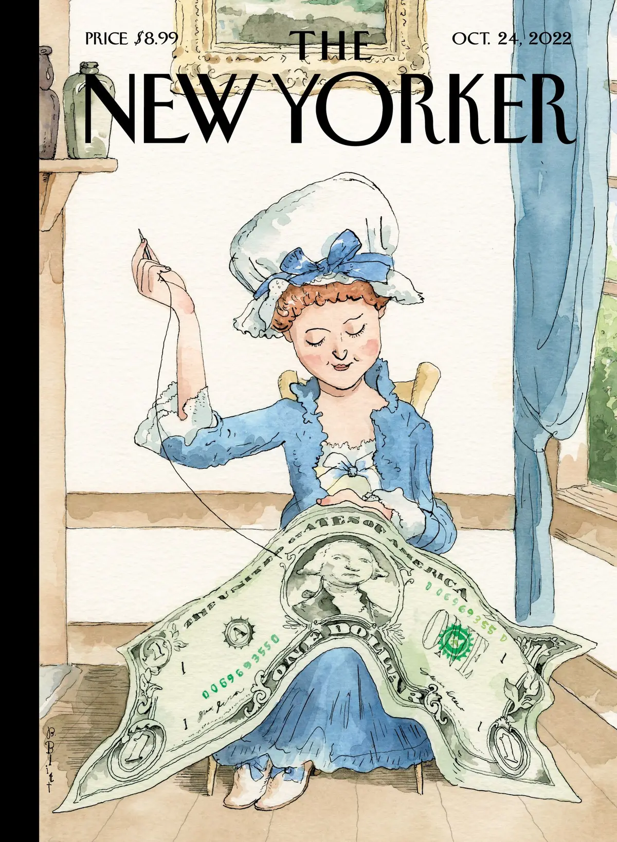 Обложка The New Yorker, 24 октября 2022: Звёздно-полосатый, художник Барри Блитт