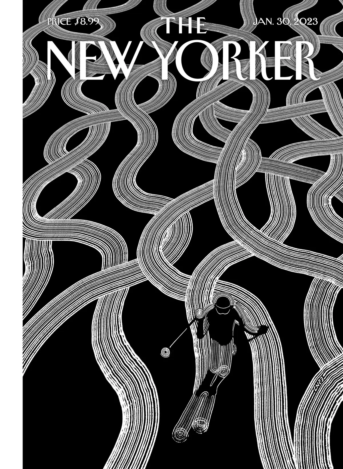 Обложка The New Yorker, 30 января 2023: Дороги и тропинки, художник Кристоф Ниман
