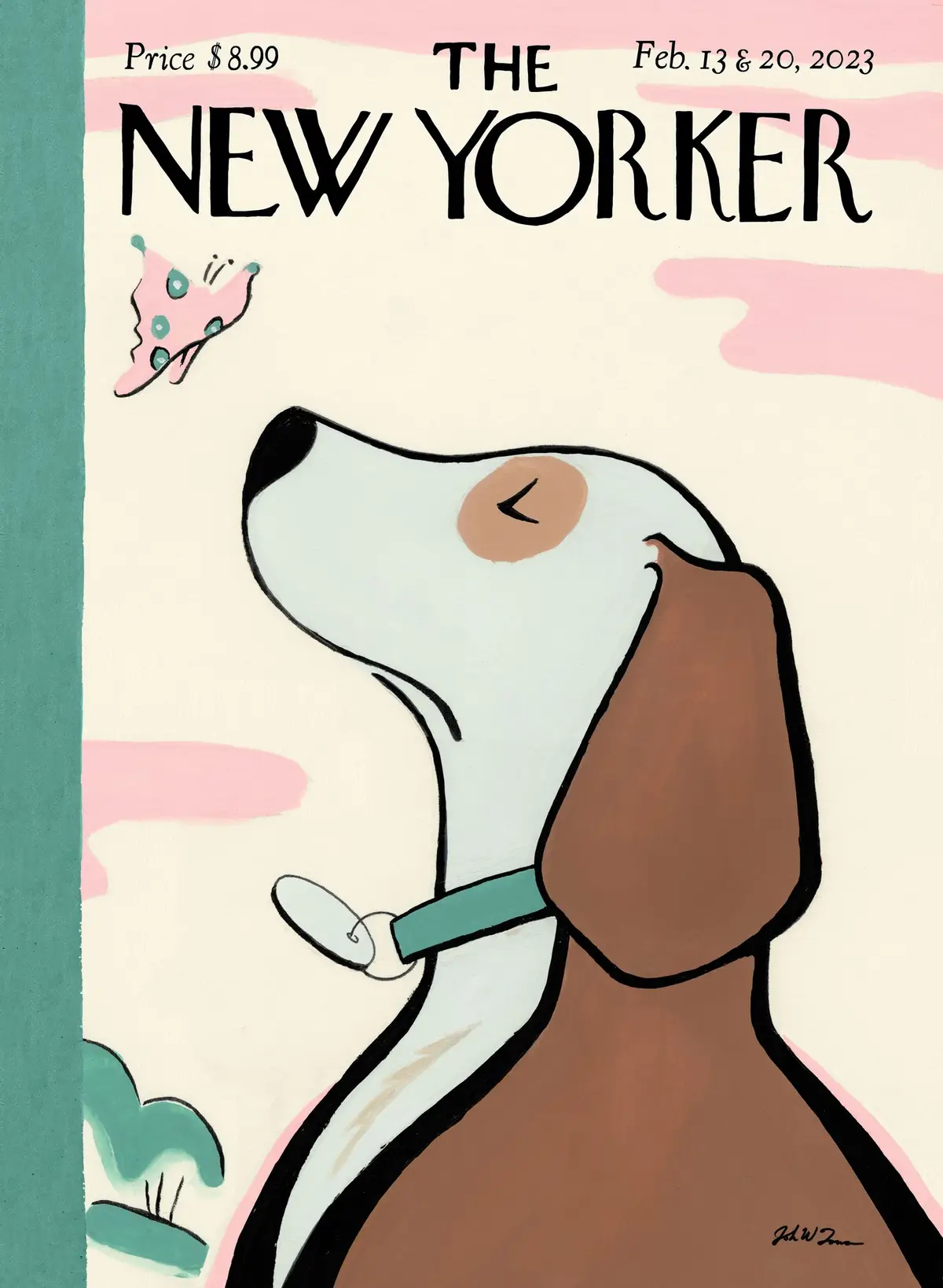 Обложка The New Yorker, 13 февраля 2023: Новые трюки, художник Джон У. Томак