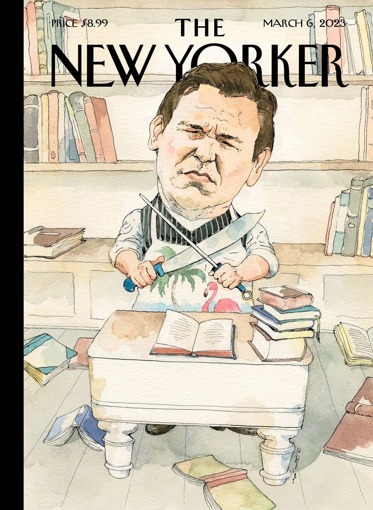 Обложка The New Yorker, 6 марта 2023: Флоридский клуб «Книга месяца», художник Барри Блитт