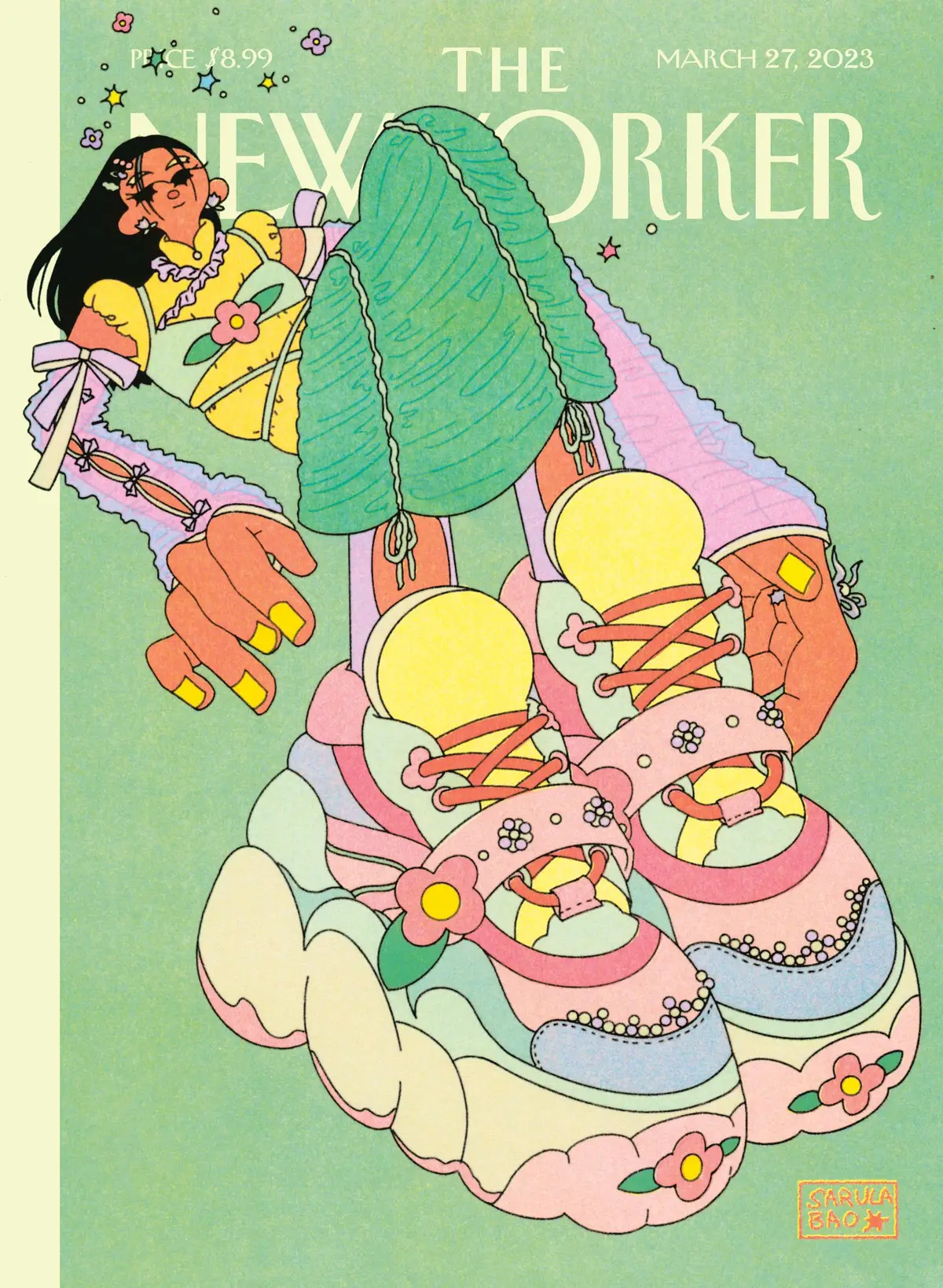 Обложка The New Yorker, 27 марта 2023: Новое снаряжение, художник Сарула Бао