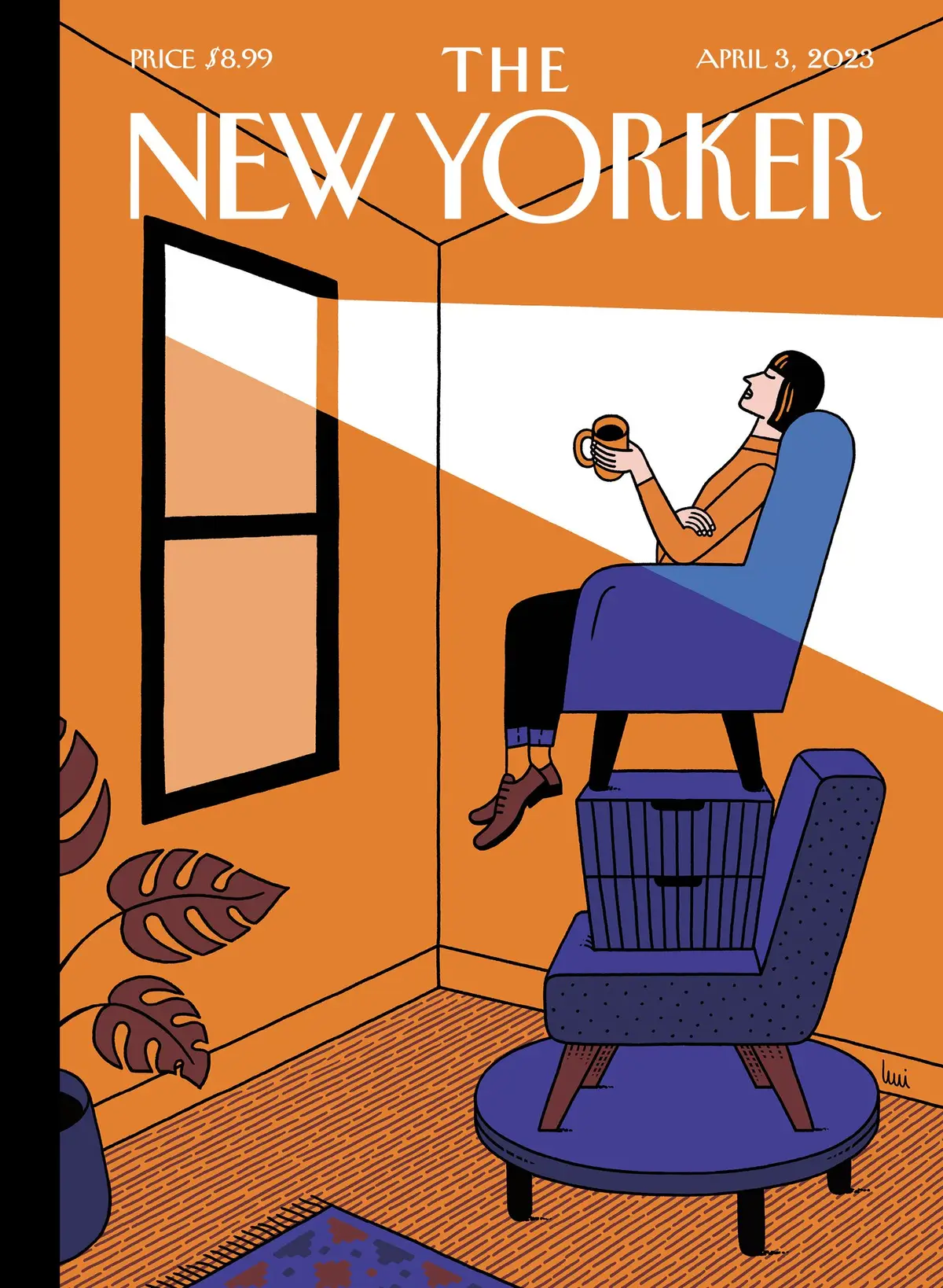 Обложка The New Yorker, 3 апреля 2023: Подъём!, художник Люси Гутьеррес
