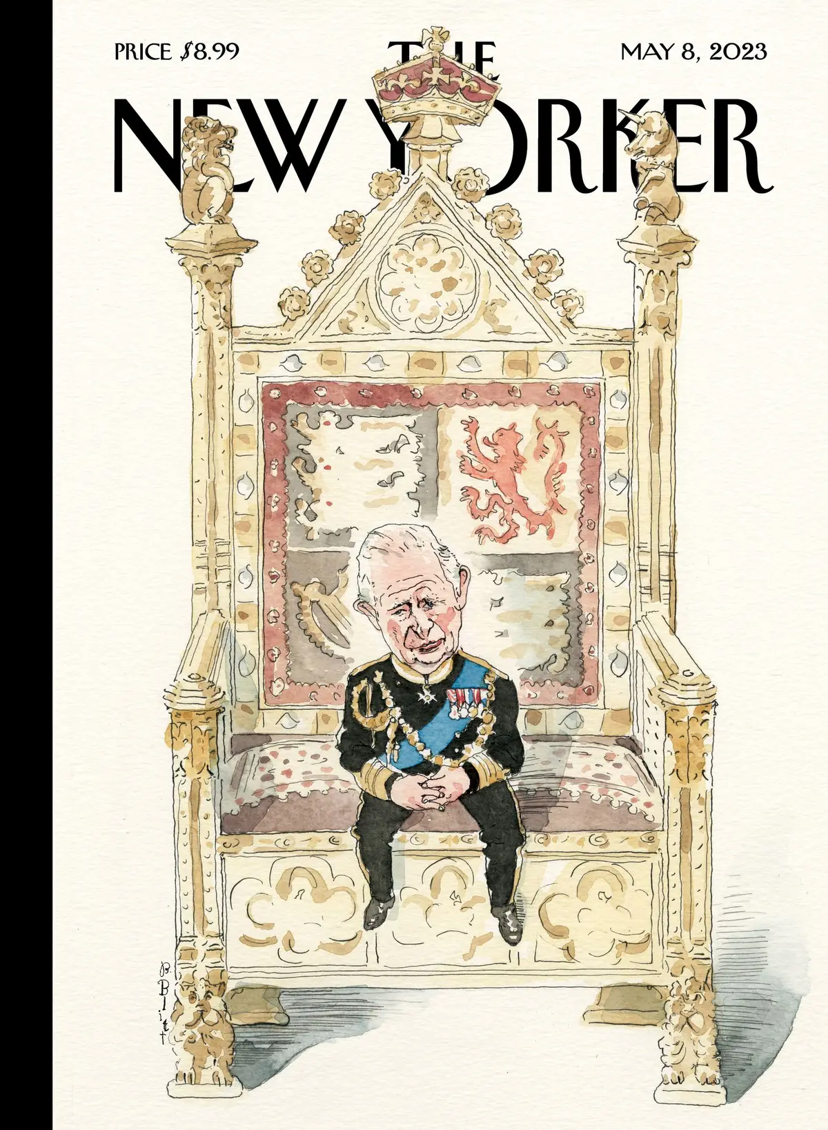 Обложка The New Yorker, 8 мая 2023: Место наверху, художник Барри Блитт