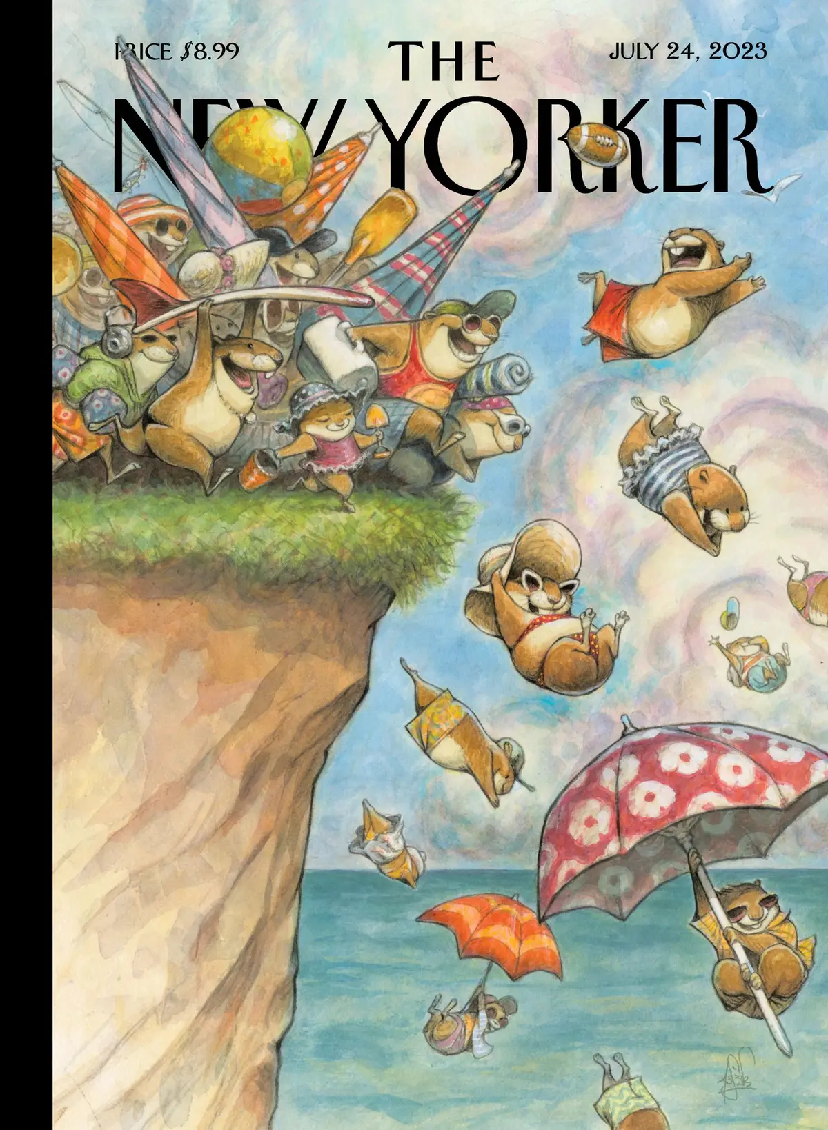 Обложка The New Yorker, 24 июля 2023: К морю!, художник Питер де Сев