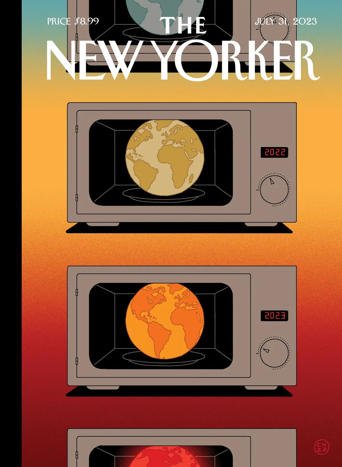 Обложка The New Yorker, 31 июля 2023: Рецепт катастрофы, художник Кристоф Ниман