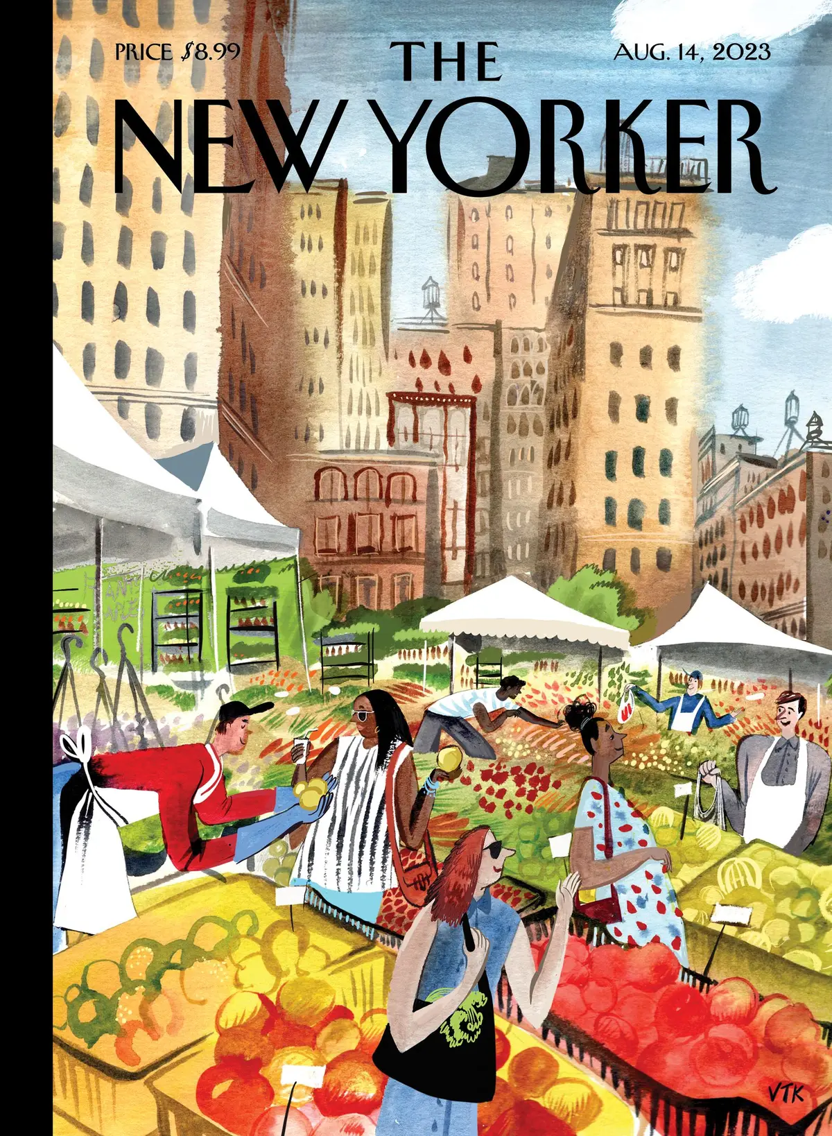 Обложка The New Yorker, 14 августа 2023: Высокий сезон, художник Виктория Тентлер-Крылова