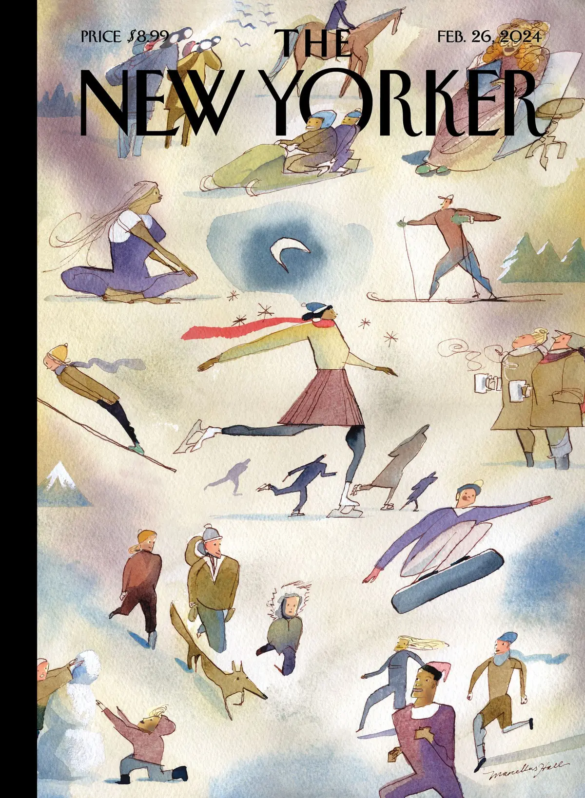 Обложка The New Yorker, 26 февраля 2024: Зимние чудеса, художник Марселлус Холл