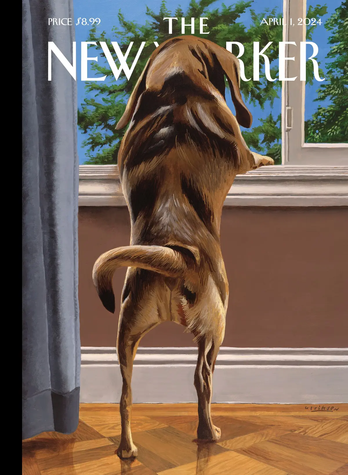 Обложка The New Yorker, 1 апреля 2024: На страже, художник Марк Ульриксен