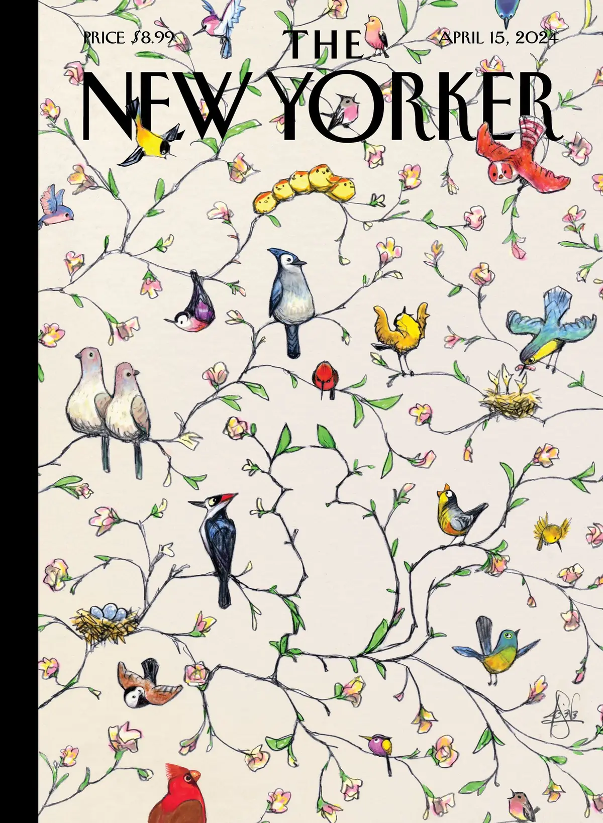 Обложка The New Yorker, 15 апреля 2024: Под прикрытием, художник Питер де Сев