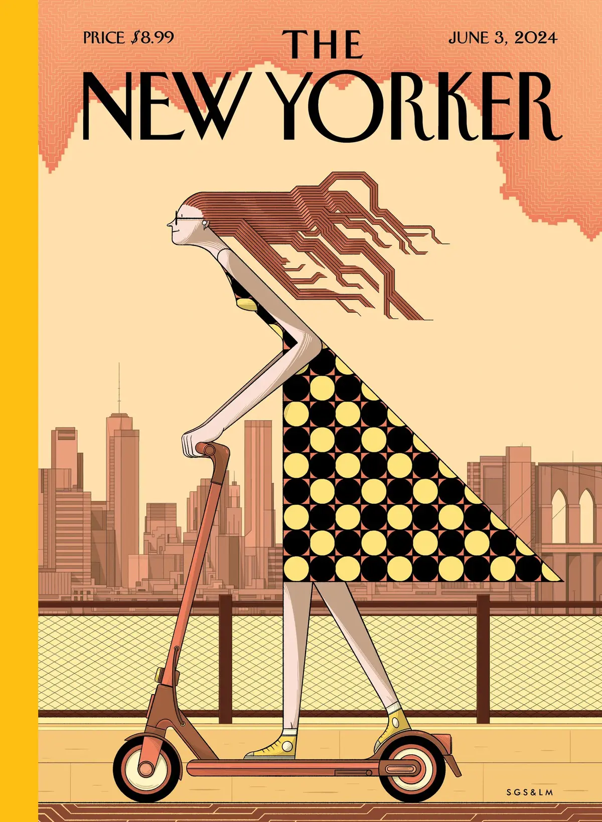 Обложка The New Yorker, 3 июня 2024: На самокате, художник Серхио Гарсия Санчес