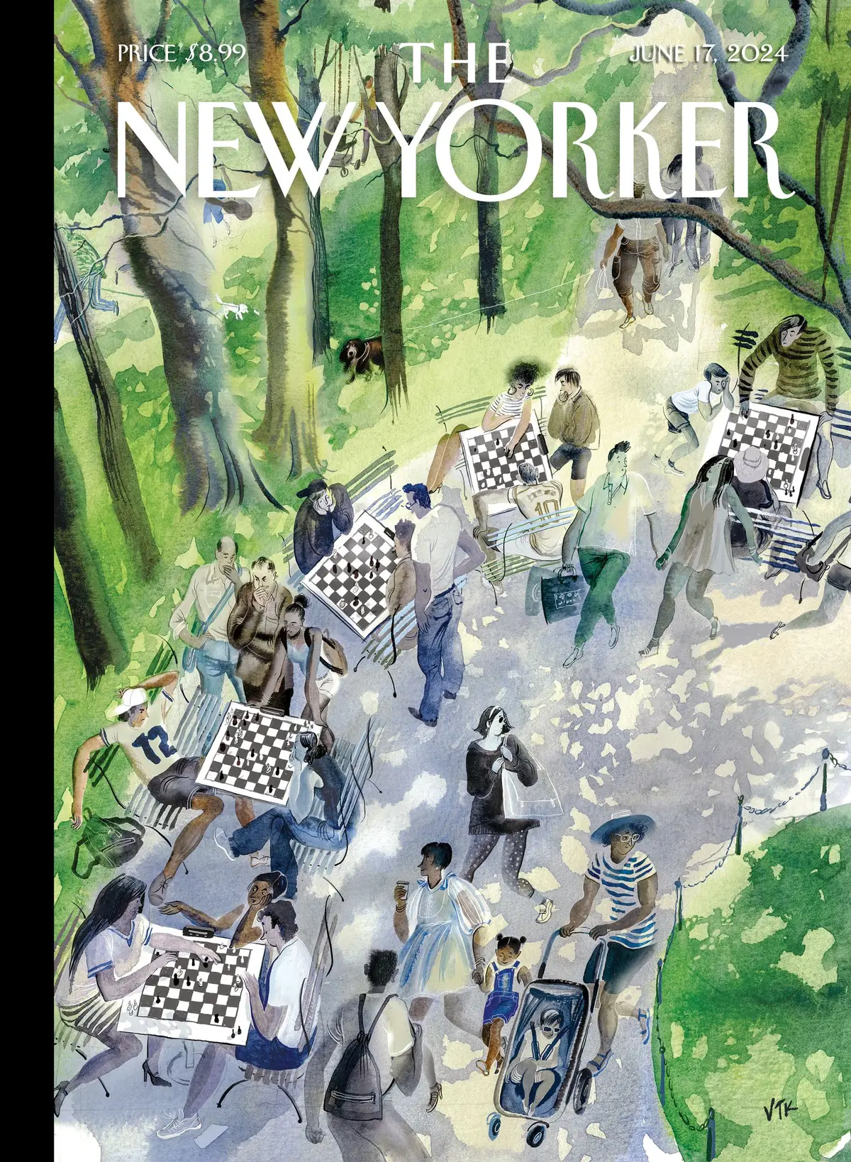Обложка The New Yorker, 17 июня 2024: Пешки в парке, художник Виктория Тентлер-Крылова