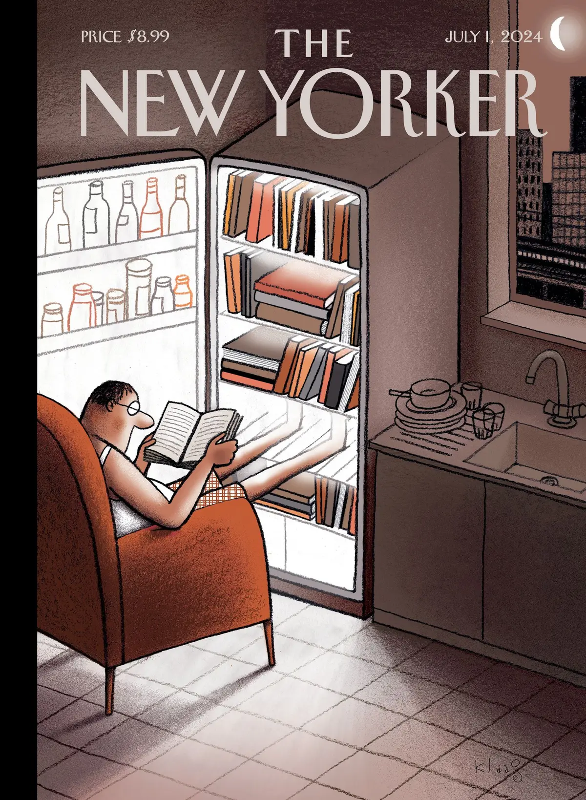 Обложка The New Yorker, 1 июля 2024: Отдых, художник Клас Верпланке