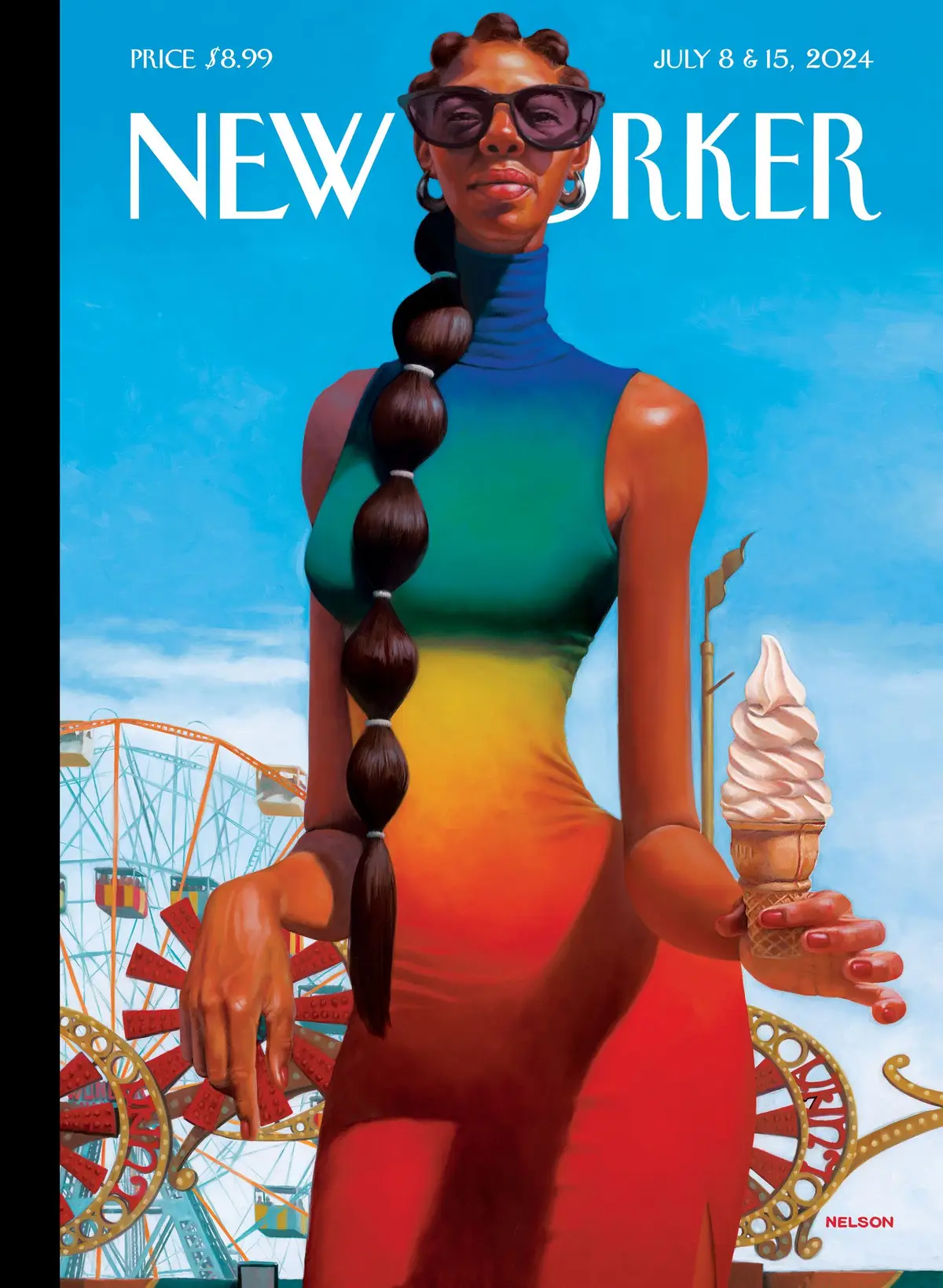 Обложка The New Yorker, 8 июля 2024: Мягкое мороженое, художник Кадир Нельсон