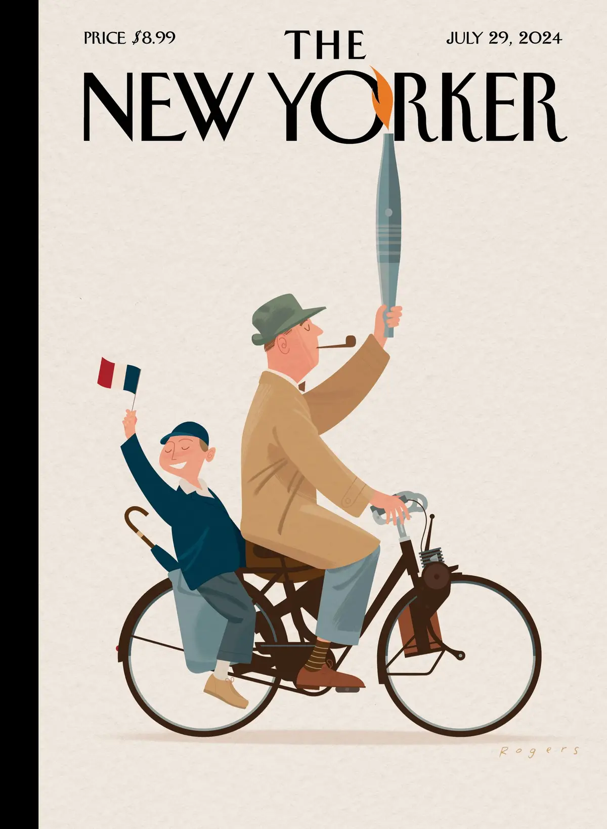 Обложка The New Yorker, 29 июля 2024: Олимпиада господина Юло, художник Пол Роджерс