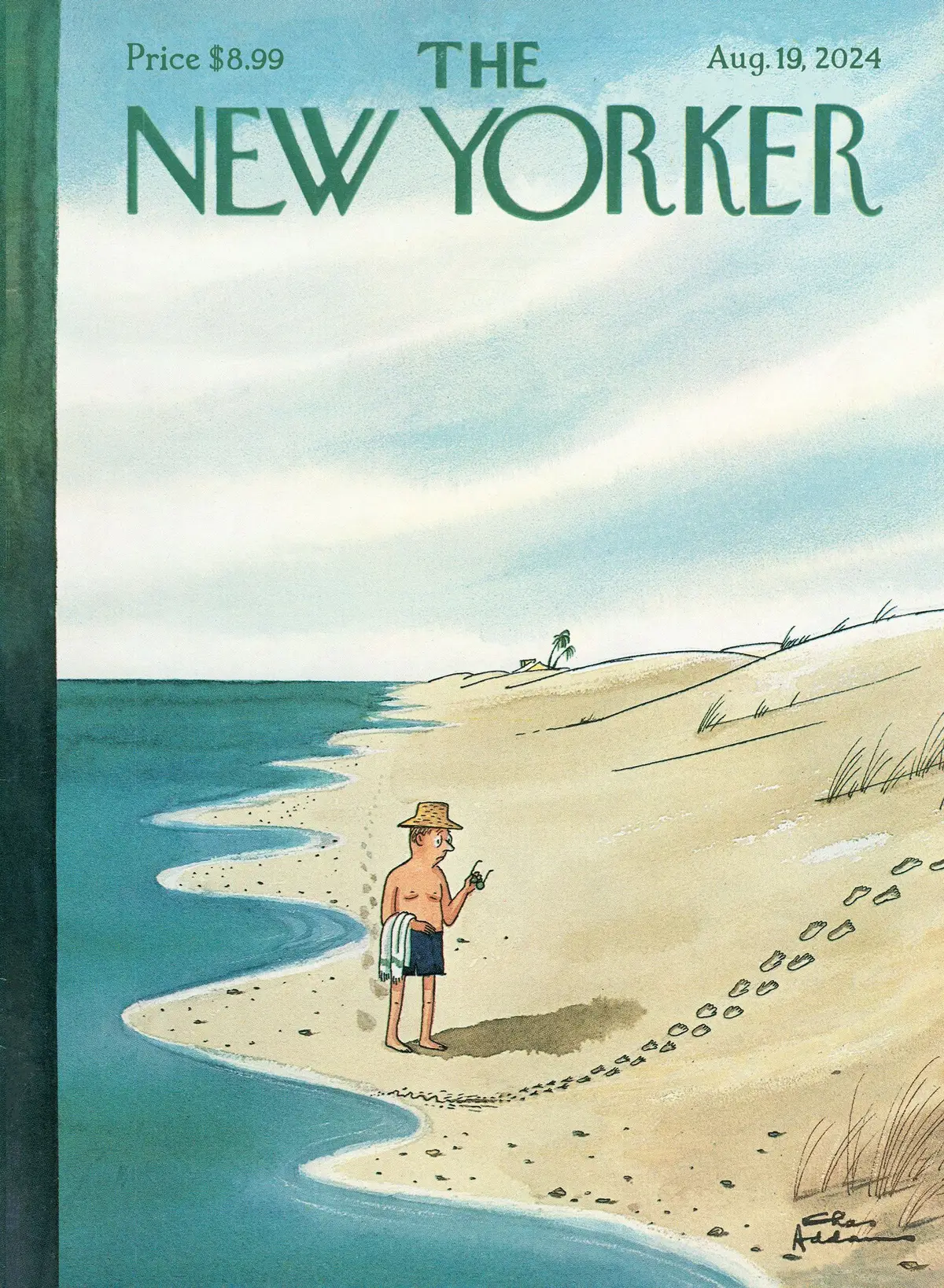Обложка The New Yorker, 19 августа 2024: Восхождение, художник Чарльз Аддамс