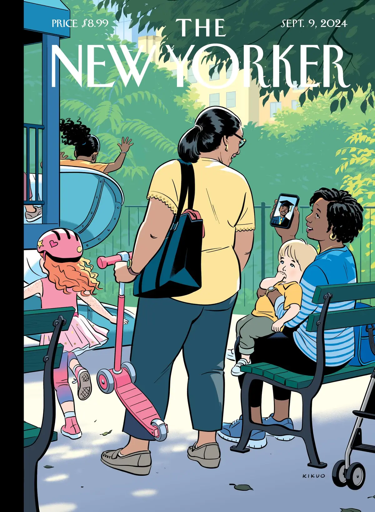 Обложка The New Yorker, 9 сентября 2024: Материнский труд, художник Р. Кикуо Джонсон