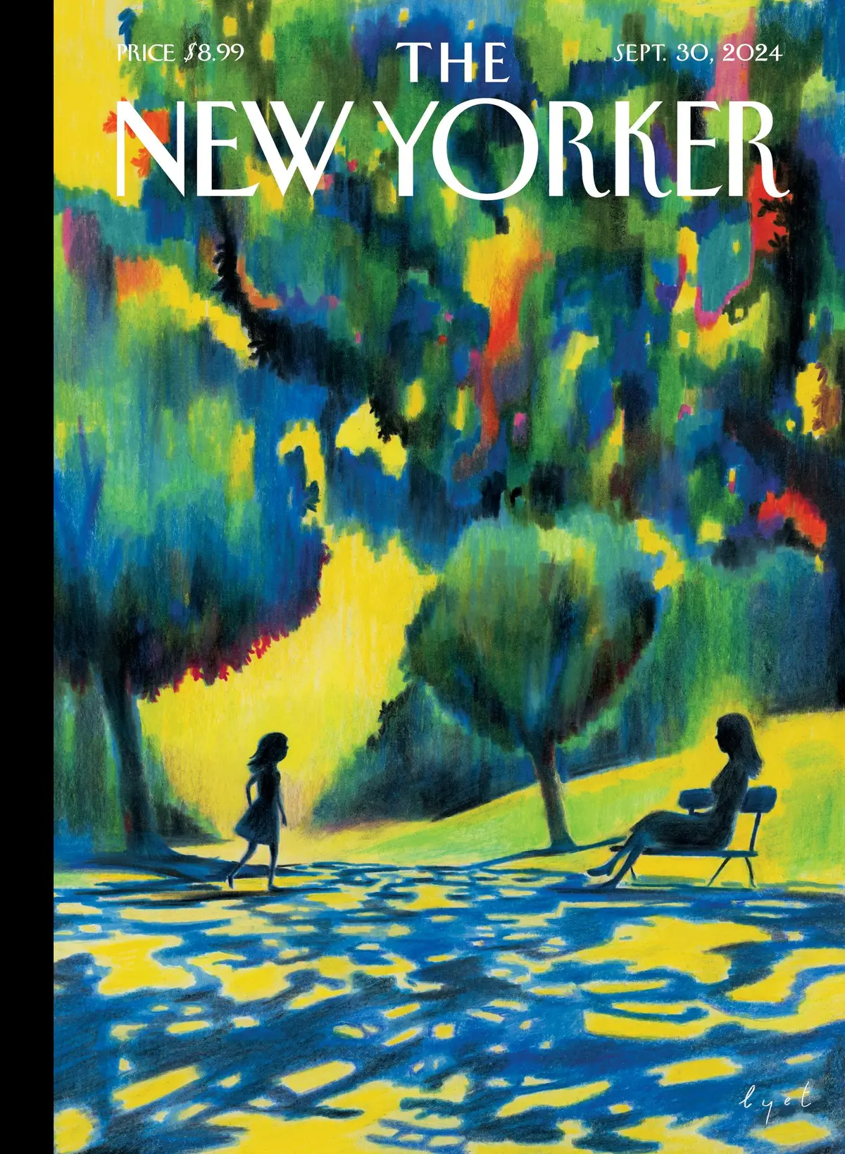 Обложка The New Yorker, 30 сентября 2024: Теневая история, художник Пьер-Эмманюэль Лье