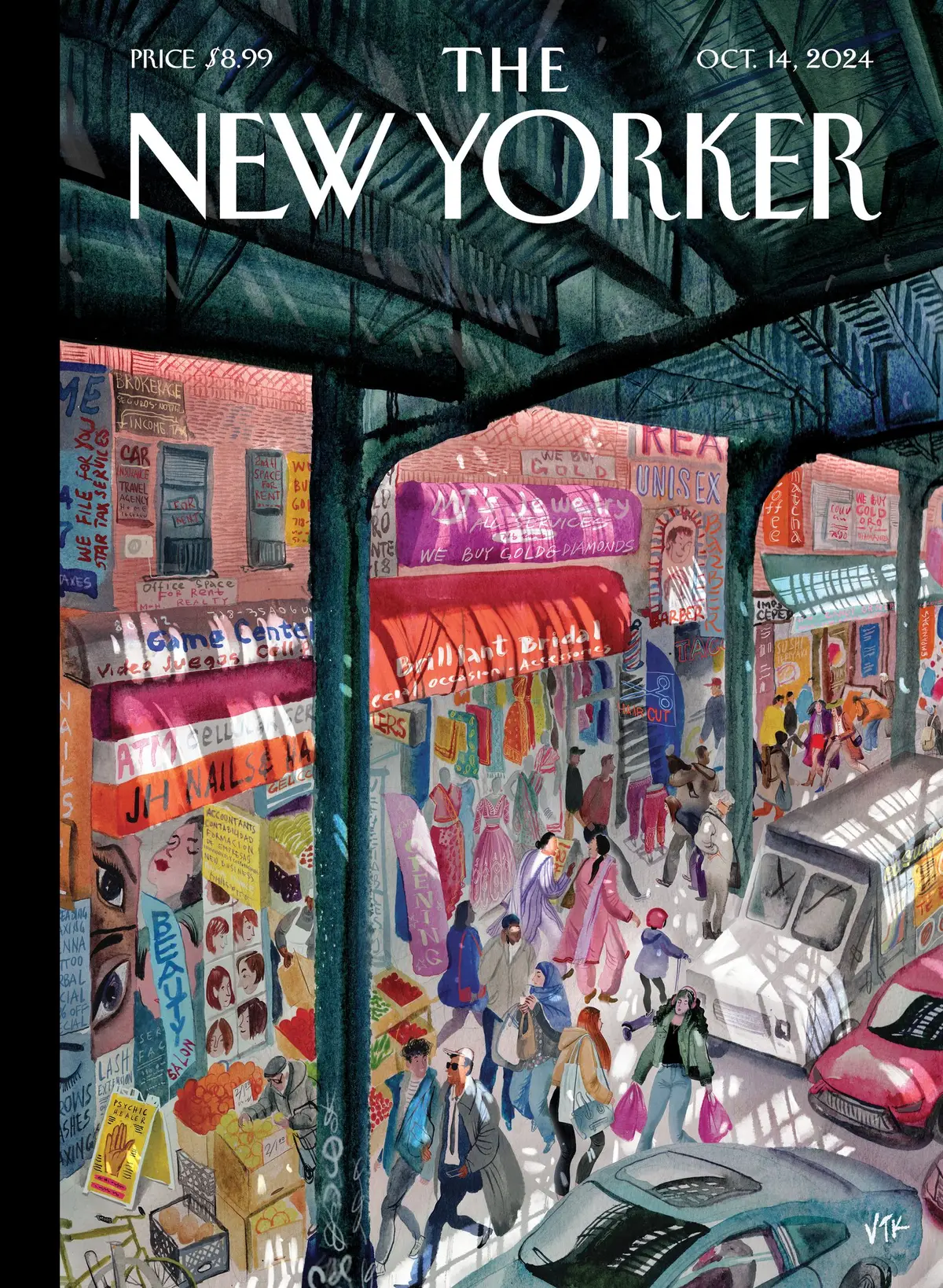 Обложка The New Yorker, 14 октября 2024: Новые высоты, художник Виктория Тентлер-Крылова