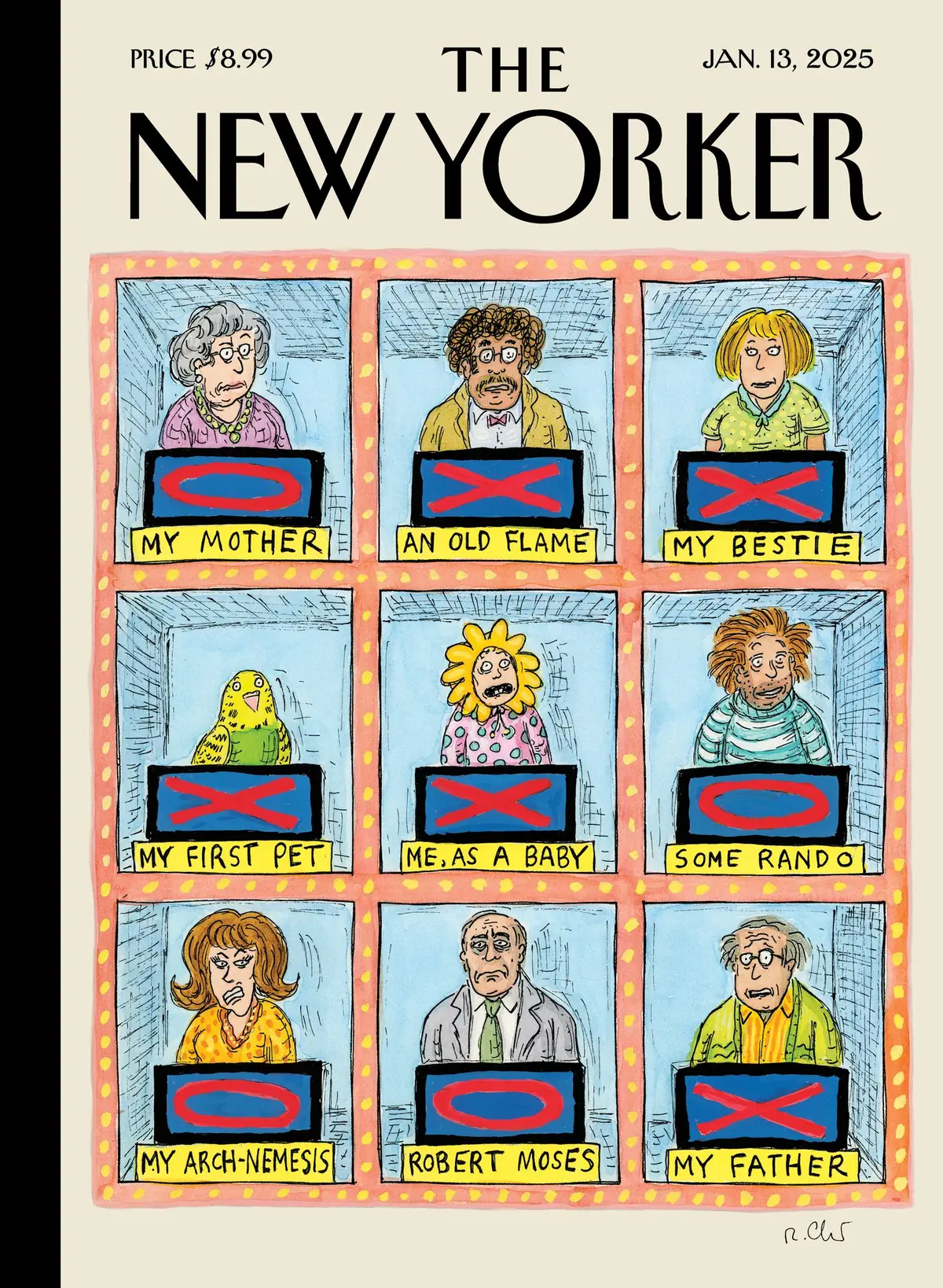 Обложка The New Yorker, 13 января 2025: Телевикторина, художник Роз Част