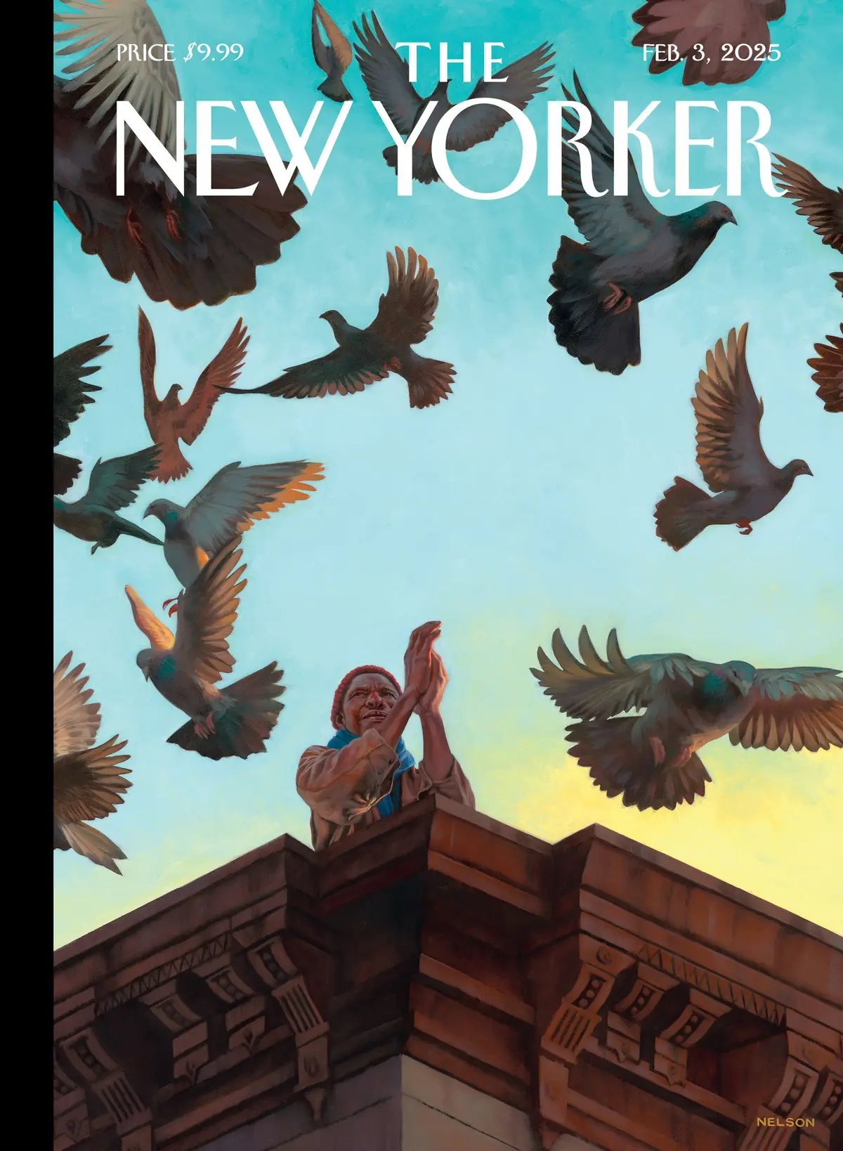 Обложка The New Yorker, 3 февраля 2025: Посыльный, художник Кадир Нельсон