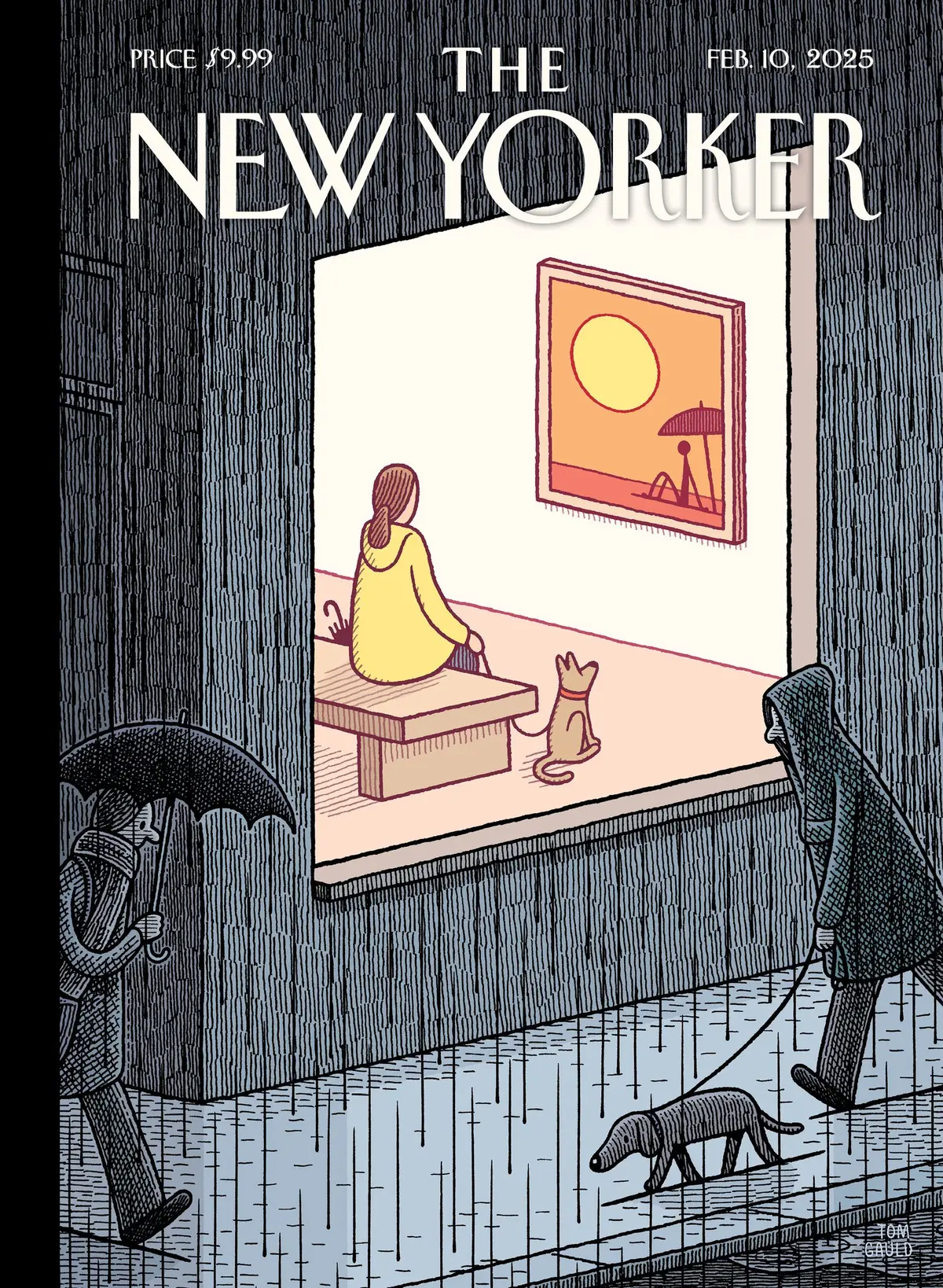 Обложка The New Yorker, 10 февраля 2025: Зимнее солнце, художник Том Голд