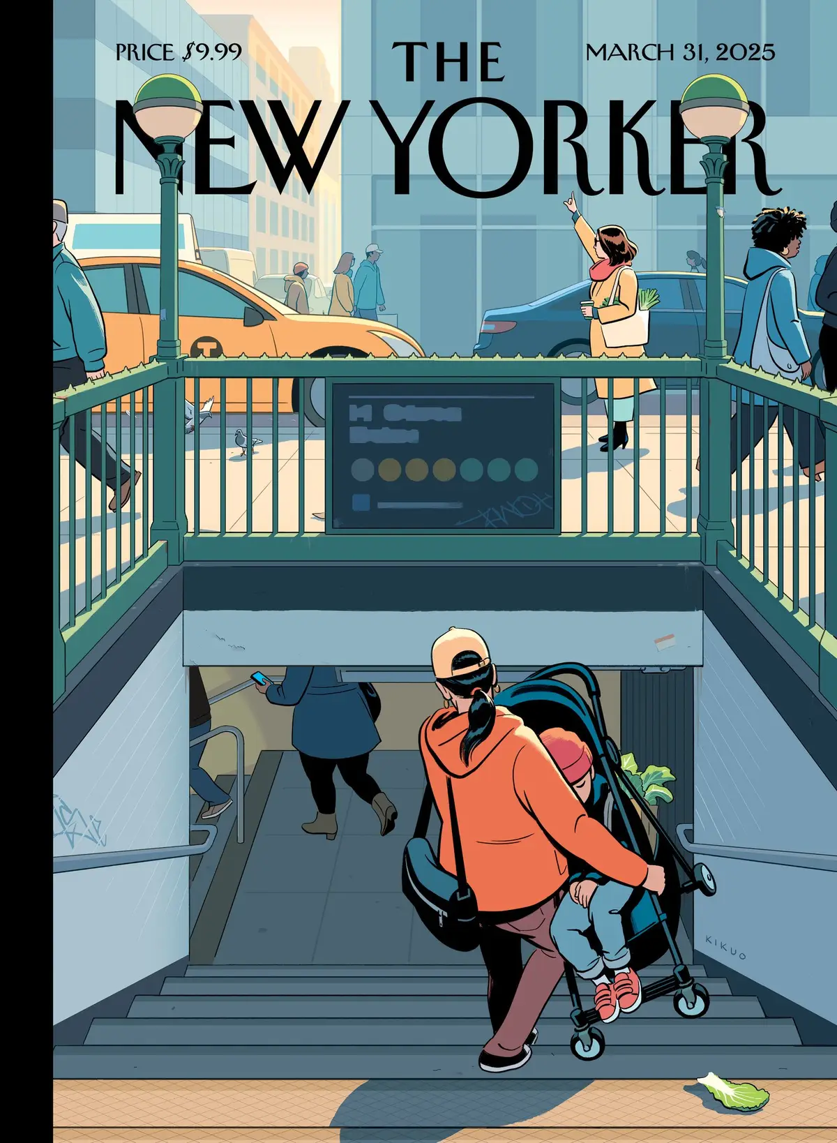 Обложка The New Yorker, 31 марта 2025: Наверху, внизу, художник Р. Кикуо Джонсон