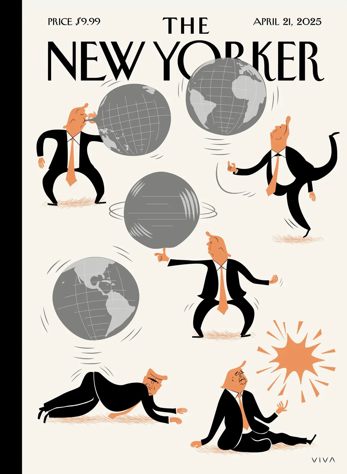 Обложка The New Yorker, 21 апреля 2025: Горячий воздух, художник Фрэнк Вива