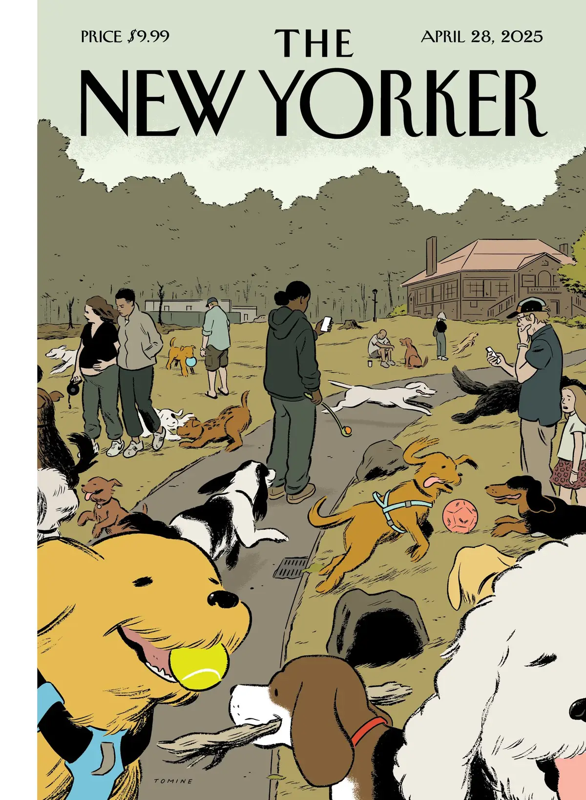 Обложка The New Yorker, 28 апреля 2025: Счастливчики, художник Эдриан Томине