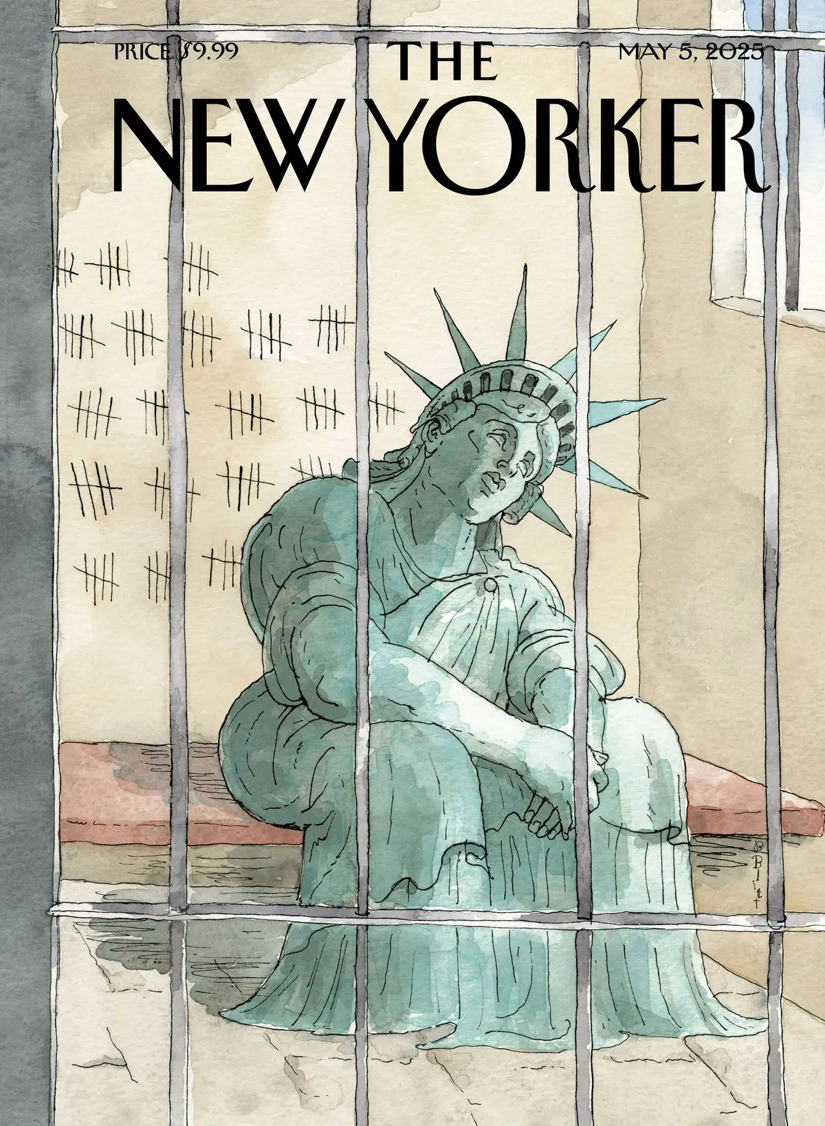 Обложка The New Yorker, 5 мая 2025: Первые сто, художник Барри Блитт