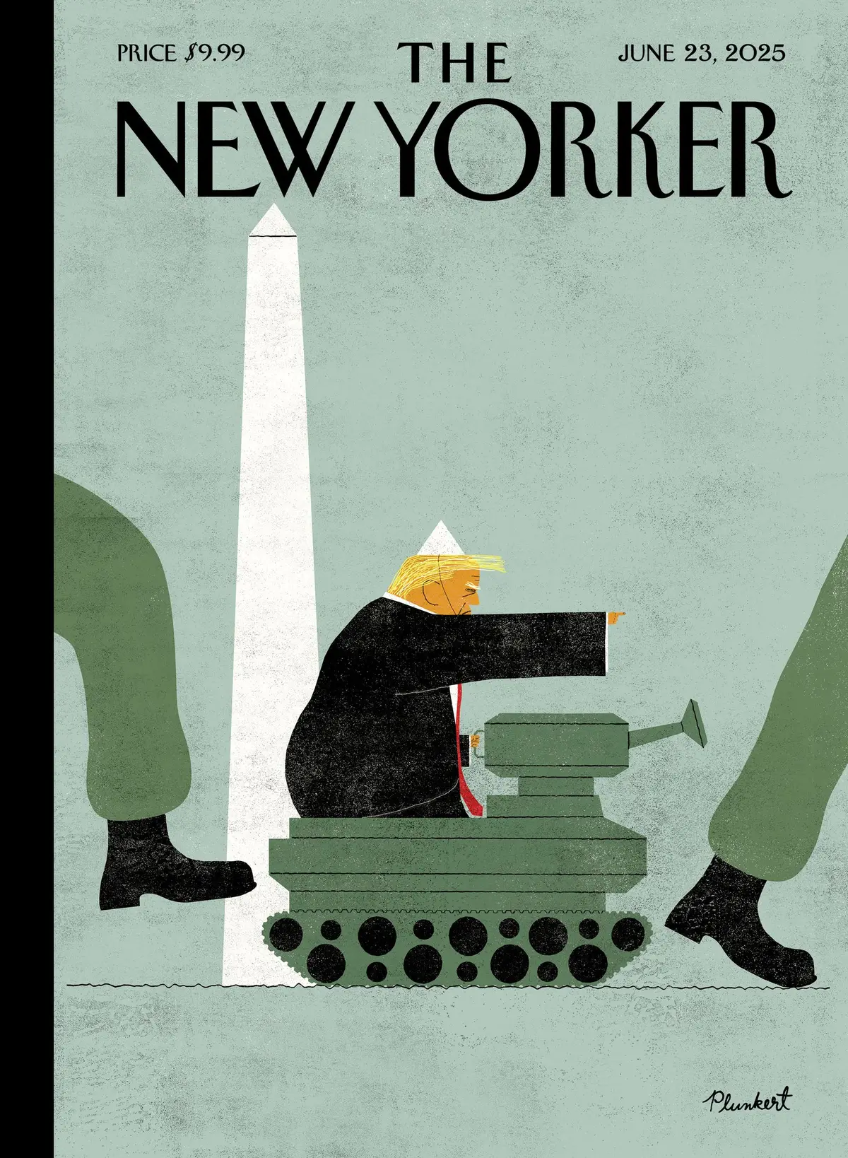 Обложка The New Yorker, 23 июня 2025: На параде, художник Дэвид Планкерт