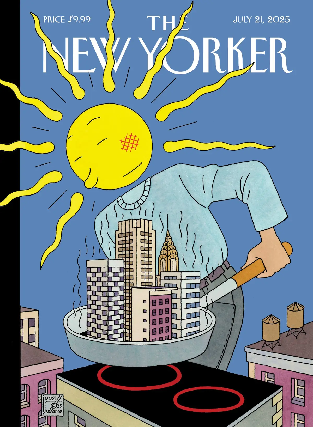 Обложка The New Yorker, 21 июля 2025: Глазунья, художник Йост Сварте