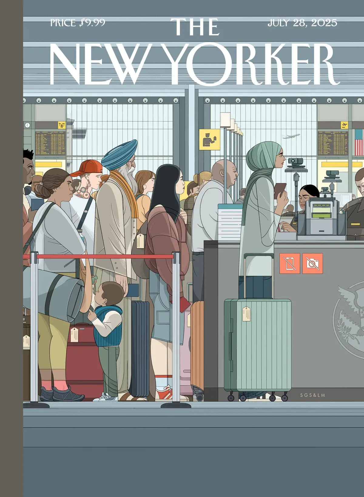 Обложка The New Yorker, 28 июля 2025: Путешествия, художник Серхио Гарсия Санчес, Лола Мораль