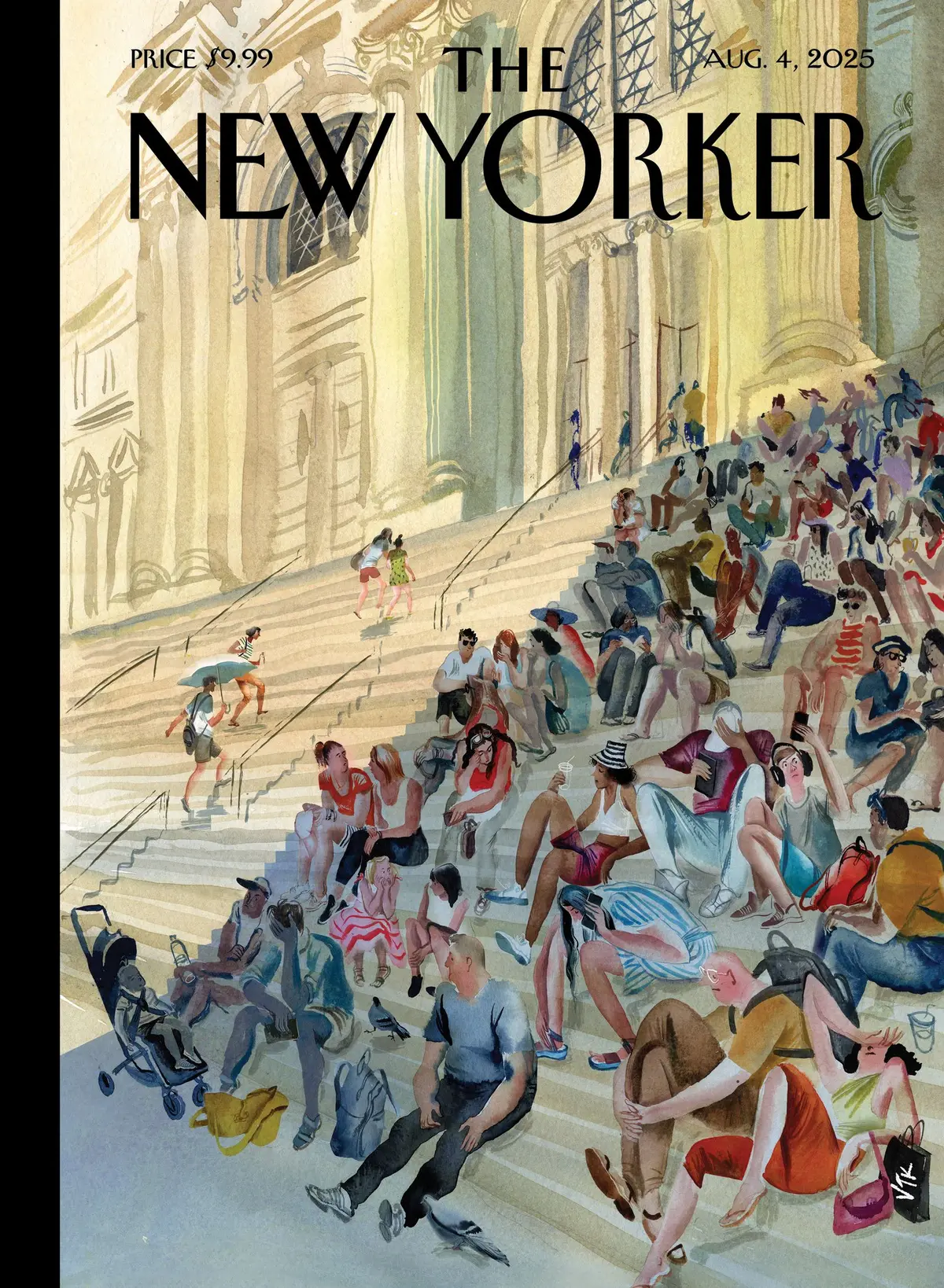Обложка The New Yorker, 4 августа 2025: Светотень в Метрополитен-музее, художник Виктория Тентлер-Крылова