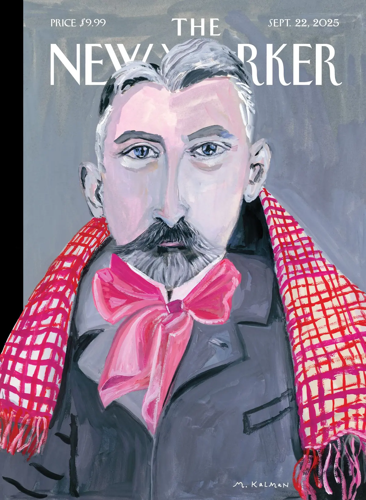 Обложка The New Yorker, 22 сентября 2025: Стефан Малларме в шали, художник Майра Калман