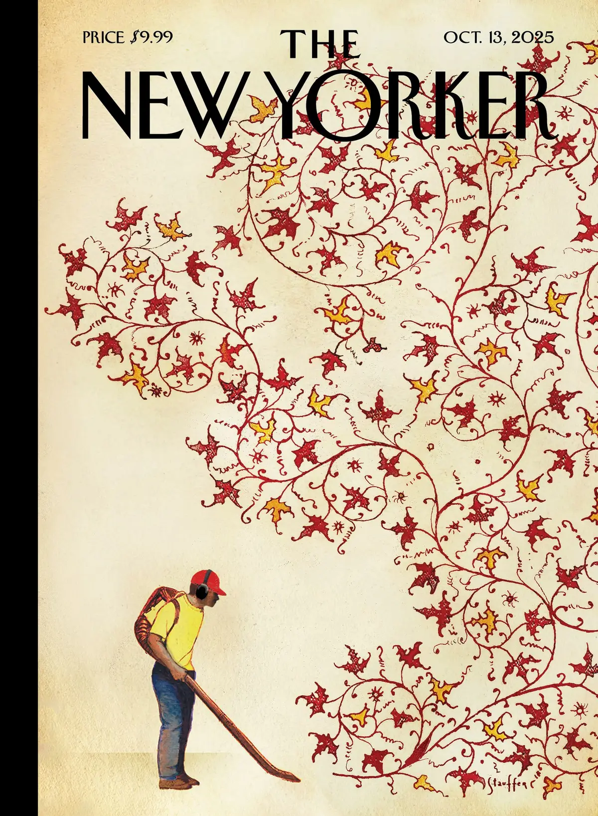Обложка The New Yorker, 13 октября 2025: Ветер перемен, художник Брайан Стауффер