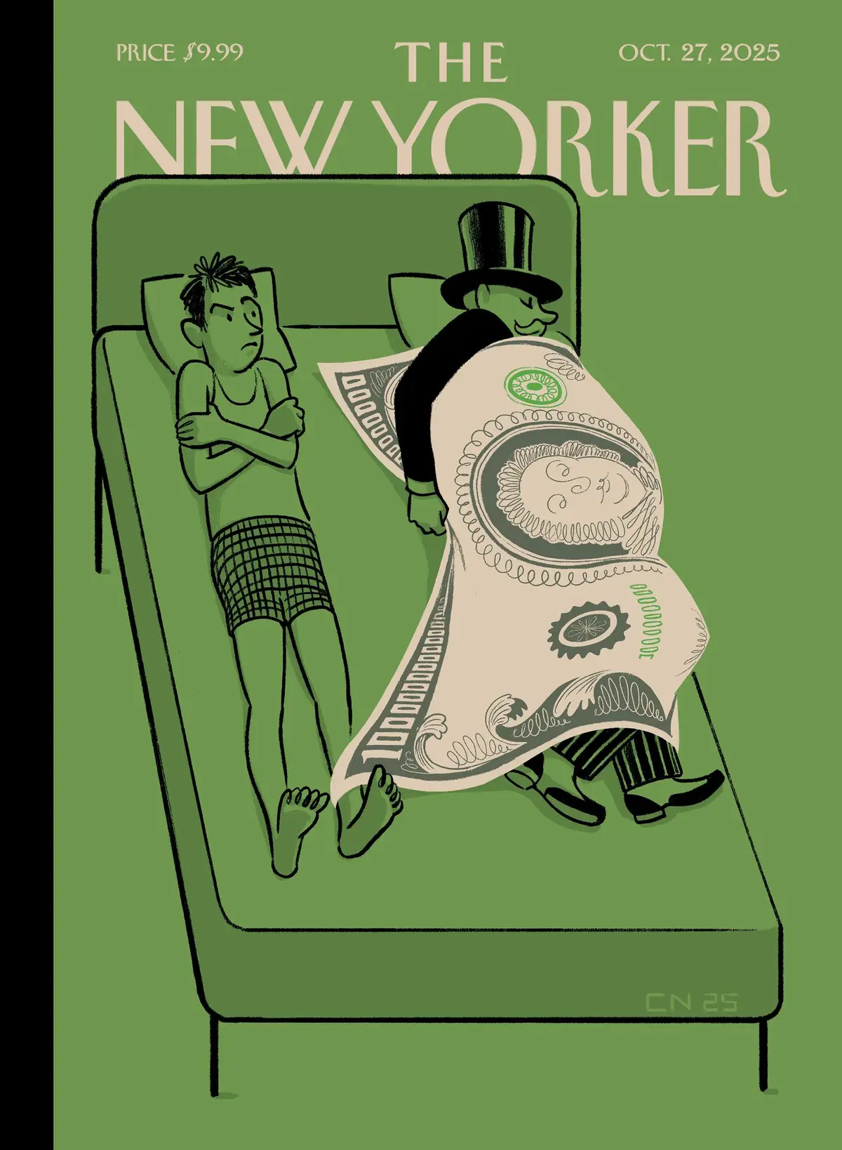 Обложка The New Yorker, 27 октября 2025: Сдвиг на рынке, художник Кристоф Ниман