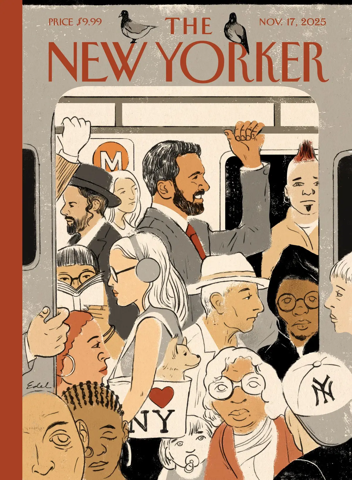 Обложка The New Yorker, 17 ноября 2025: Мэр Мамдани, художник Эдель Родригес