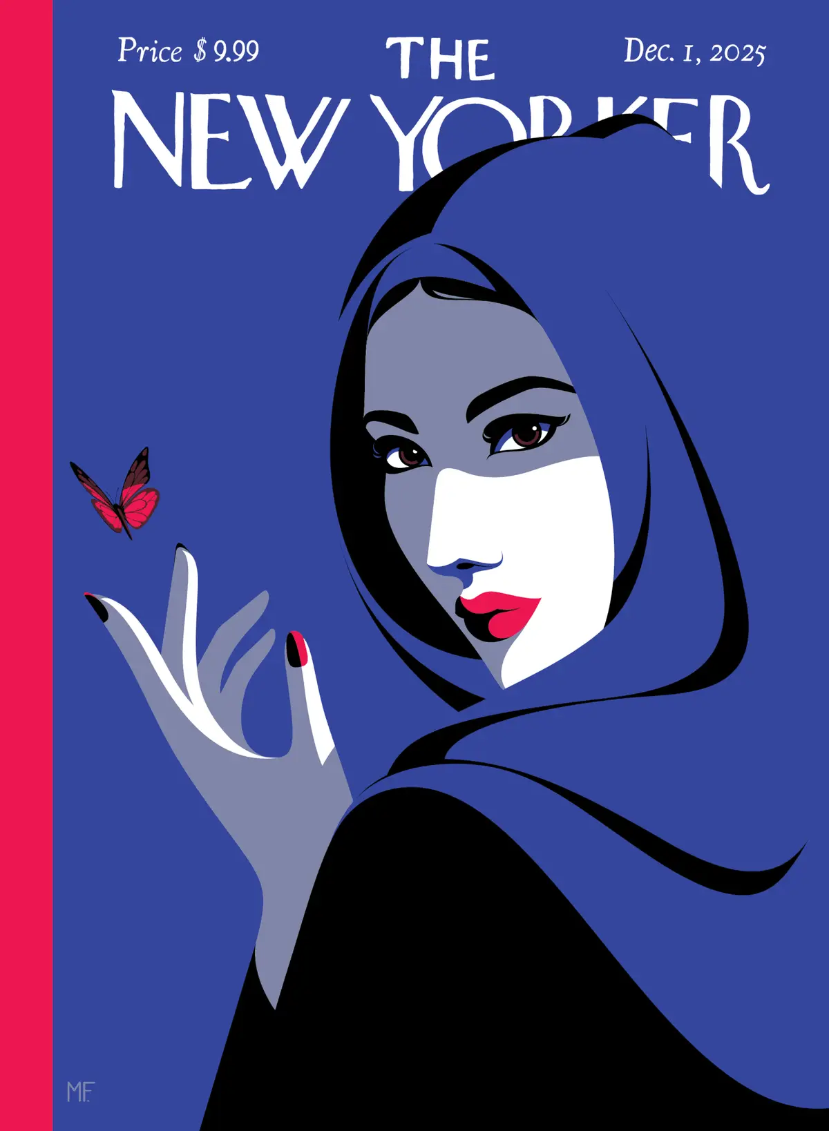 Обложка The New Yorker, 1 декабря 2025: Взлёт, художник Малика Фавр, Реа Ирвин