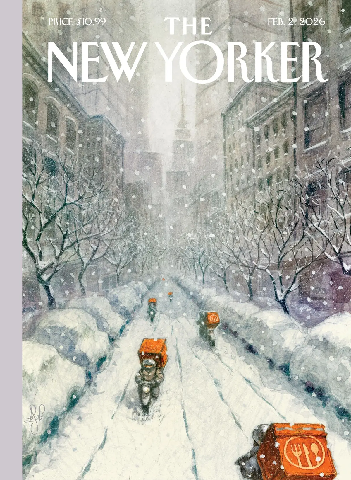 Обложка The New Yorker, 2 февраля 2026: Самые стойкие в Нью-Йорке, художник Питер де Сев