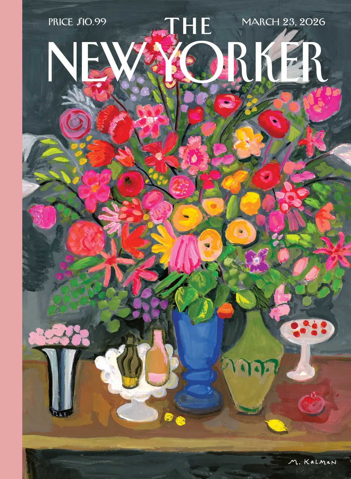 Обложка The New Yorker, 23 марта 2026: Посреди всего этого, художник Майра Калман