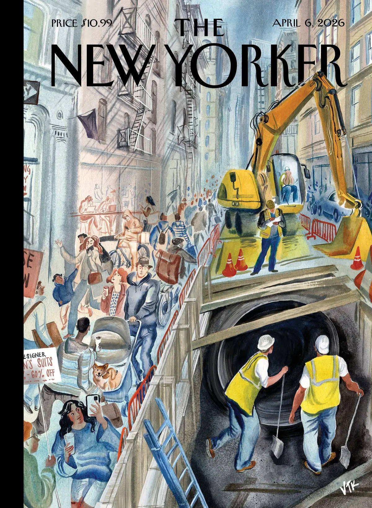 Обложка The New Yorker, 6 апреля 2026: Параллельные жизни, художник Виктория Тентлер-Крылова