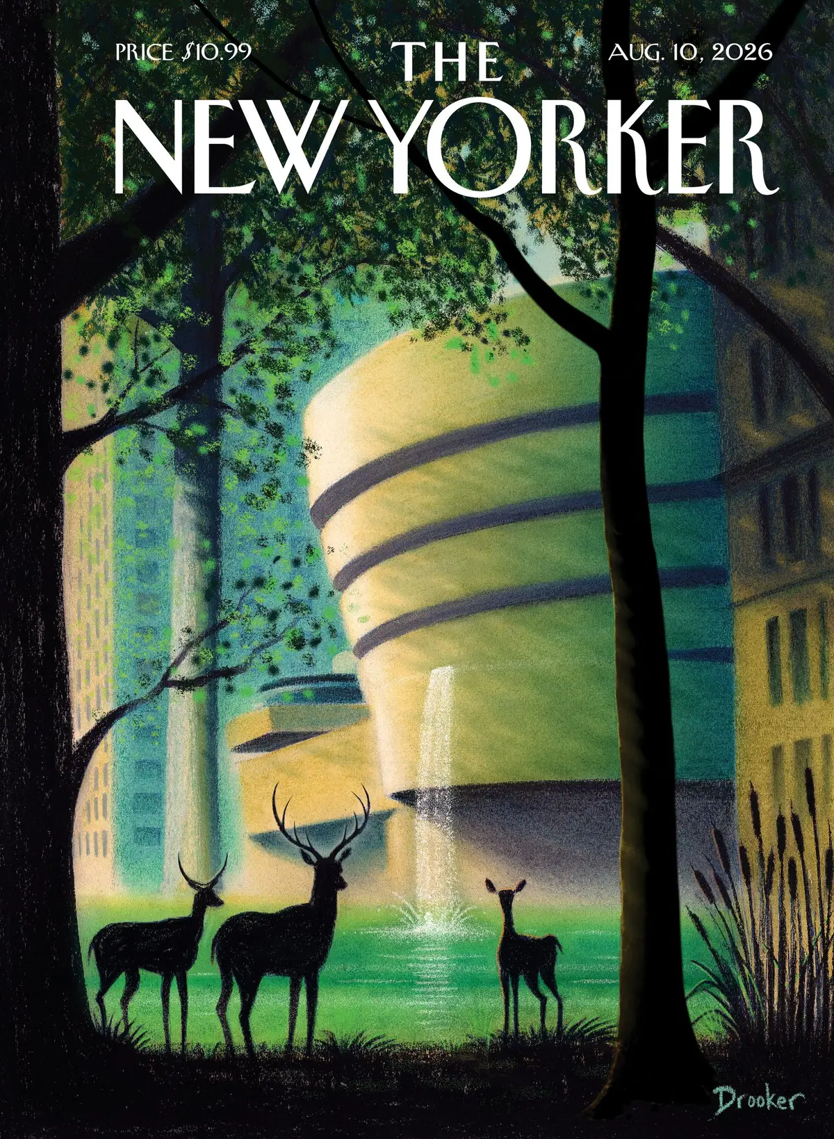 Обложка The New Yorker, 10 августа 2026: Искусство на улице, художник Эрик Друкер