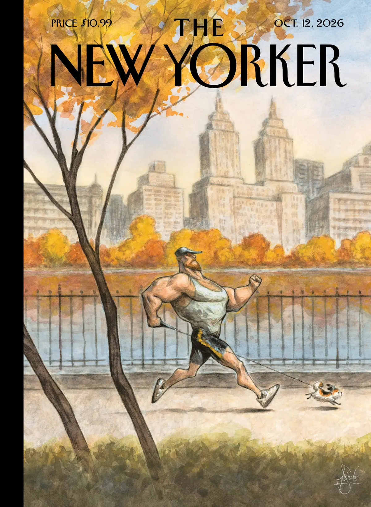 Обложка The New Yorker, 12 октября 2026: Комнатная собачка, художник Питер де Сев
